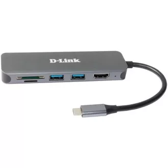 D-Link DUB-2327 USB-C Hub with HDMI and SD/microSD Card Reader, 2x USB3.0, mini docking station