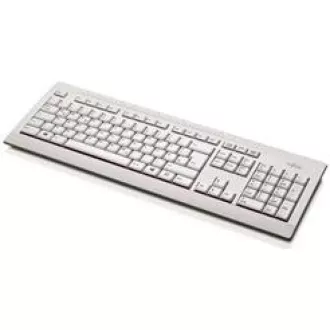 FUJITSU Klávesnice KB521 USB CZ/SK/US + 12 multimedia keys - postříkání odolná - marble grey - bílá FUJITSU Klávesnice KB521 USB CZ/SK/US + 12 multimedia keys - postříkání odolná - marble grey - bílá