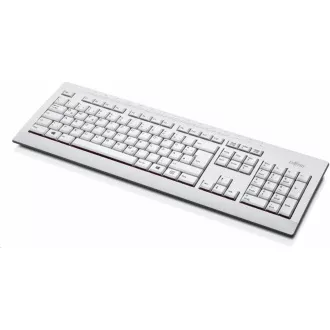 FUJITSU Klávesnice KB521 USB CZ/SK/US + 12 multimedia keys - postříkání odolná - marble grey - bílá FUJITSU Klávesnice KB521 USB CZ/SK/US + 12 multimedia keys - postříkání odolná - marble grey - bílá