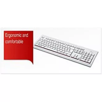 FUJITSU Klávesnice KB521 USB CZ/SK/US + 12 multimedia keys - postříkání odolná - marble grey - bílá FUJITSU Klávesnice KB521 USB CZ/SK/US + 12 multimedia keys - postříkání odolná - marble grey - bílá