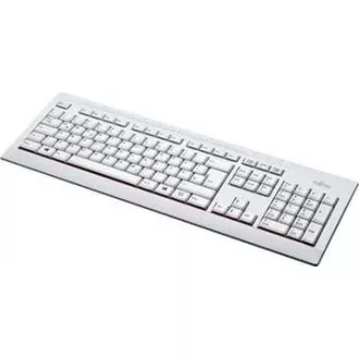 FUJITSU Klávesnice KB521 USB CZ/SK/US + 12 multimedia keys - postříkání odolná - marble grey - bílá FUJITSU Klávesnice KB521 USB CZ/SK/US + 12 multimedia keys - postříkání odolná - marble grey - bílá