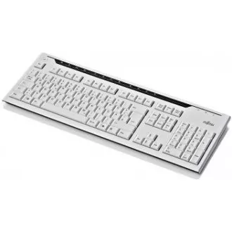 FUJITSU Klávesnice KB521 USB CZ/SK/US + 12 multimedia keys - postříkání odolná - marble grey - bílá FUJITSU Klávesnice KB521 USB CZ/SK/US + 12 multimedia keys - postříkání odolná - marble grey - bílá