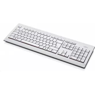 FUJITSU Klávesnice KB521 USB CZ/SK/US + 12 multimedia keys - postříkání odolná - marble grey - bílá FUJITSU Klávesnice KB521 USB CZ/SK/US + 12 multimedia keys - postříkání odolná - marble grey - bílá
