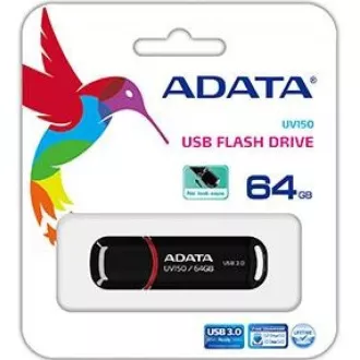ADATA Flash Disk 64GB UV150, USB 3.1 Dash Drive (R:90/W:20 MB/s) černá