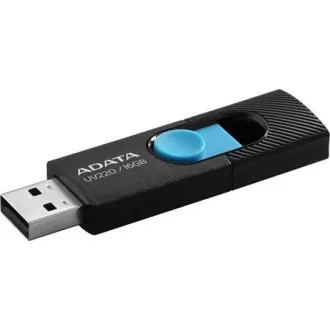 ADATA Flash Disk 64GB UV220, USB 2.0 Dash Drive, černá/modrá