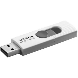 ADATA Flash Disk 64GB UV220, USB 2.0 Dash Drive, bílá/šedá