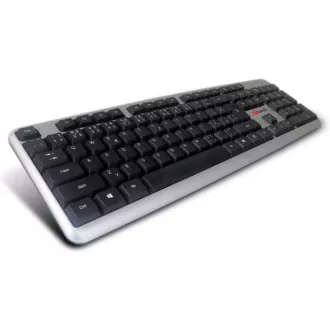 C-TECH klávesnice KB-102 USB, slim, silver, CZ/SK