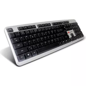 C-TECH klávesnice KB-102 USB, slim, silver, CZ/SK