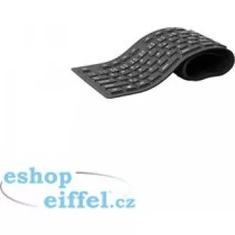 C-TECH klávesnice FK-01, gelová, flexibilní, černá, USB, CZ/SK