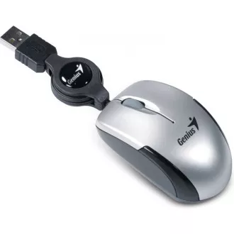 GENIUS myš MicroTraveler V2/ drátová/ 1200 dpi/ USB/ stříbrná