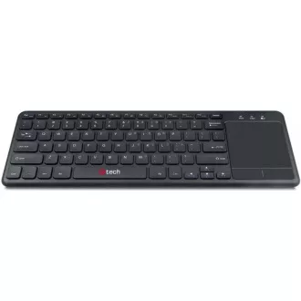 C-TECH klávesnice WLTK-01, bezdrátová s touchpadem, černá, USB