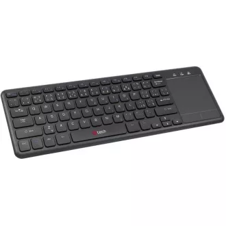 C-TECH klávesnice WLTK-01, bezdrátová s touchpadem, černá, USB