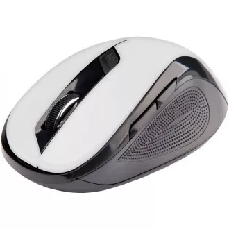 C-TECH myš WLM-02, černo-bílá, bezdrátová, 1600DPI, 6 tlačítek, USB nano receiver