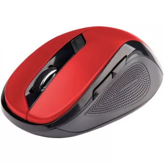 C-TECH myš WLM-02, černo-červená, bezdrátová, 1600DPI, 6 tlačítek, USB nano receiver
