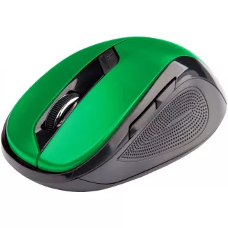 C-TECH myš WLM-02, černo-zelená, bezdrátová, 1600DPI, 6 tlačítek, USB nano receiver