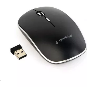 GEMBIRD myš MUSW-4B-01, černá, bezdrátová, USB nano receiver