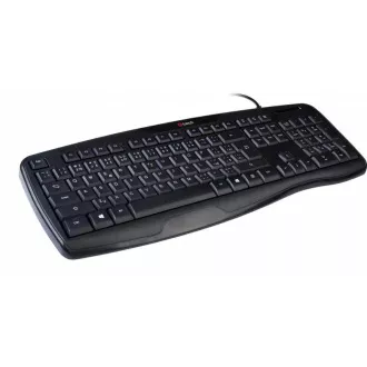 C-TECH Klávesnice KB-107 USB, ERGO,   černá, CZ/SK