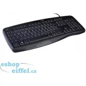 C-TECH Klávesnice KB-107 USB, ERGO,   černá, CZ/SK