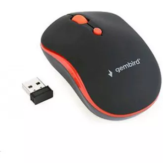GEMBIRD myš MUSW-4B-03-R, černo-červená, bezdrátová, USB nano receiver