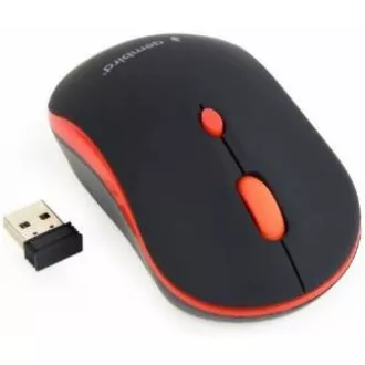 GEMBIRD myš MUSW-4B-03-R, černo-červená, bezdrátová, USB nano receiver
