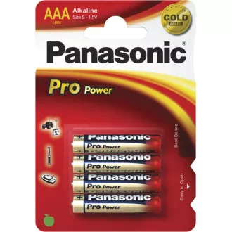 PANASONIC Alkalické baterie Pro Power LR03PPG/4BP AAA 1, 5V (Blistr 4ks)