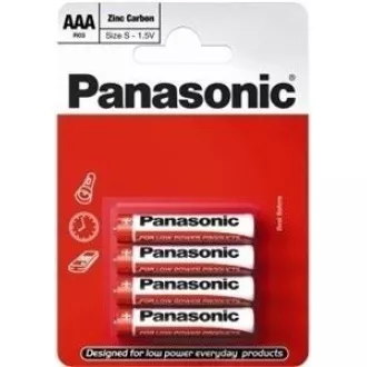 PANASONIC Zinkouhlíkové baterie Red Zinc R03RZ/4BP EU AAA 1, 5V (Blistr 4ks)
