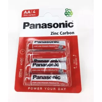 PANASONIC Zinkouhlíkové baterie Red Zinc R6RZ/4BP EU AA 1, 5V (Blistr 4ks)