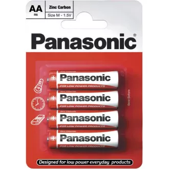 PANASONIC Zinkouhlíkové baterie Red Zinc R6RZ/4BP EU AA 1, 5V (Blistr 4ks)