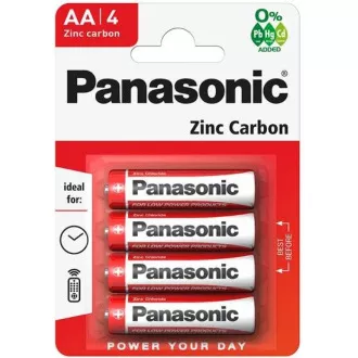 PANASONIC Zinkouhlíkové baterie Red Zinc R6RZ/4BP EU AA 1, 5V (Blistr 4ks)