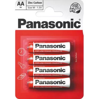 PANASONIC Zinkouhlíkové baterie Red Zinc R6RZ/4BP EU AA 1, 5V (Blistr 4ks)