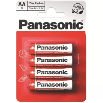 PANASONIC Zinkouhlíkové baterie Red Zinc R6RZ/4BP EU AA 1, 5V (Blistr 4ks)