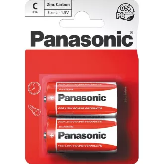 PANASONIC Zinkouhlíkové baterie Red Zinc R14RZ/2BP EU C 1, 5V (Blistr 2ks)