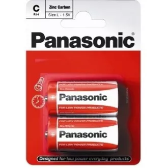 PANASONIC Zinkouhlíkové baterie Red Zinc R14RZ/2BP EU C 1, 5V (Blistr 2ks)