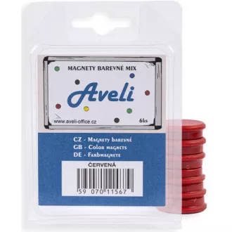 Set magnetů AVELI, červená barva