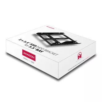 AXAGON RHD-225, kovový rámeček pro 2x 2.5" HDD/SSD do 3.5" pozice, montáž ventilátoru