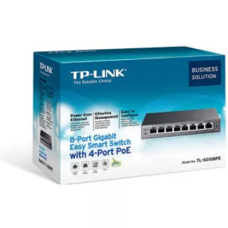 TP-Link Easy Smart switch TL-SG108PE (8xGbE, 4xPoE+, 64W, fanless)