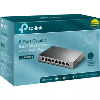 TP-Link Easy Smart switch TL-SG108PE (8xGbE, 4xPoE+, 64W, fanless)