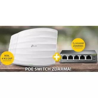 TP-Link switch TL-SG1005P (5xGbE, 4xPoE+, 65W, fanless)