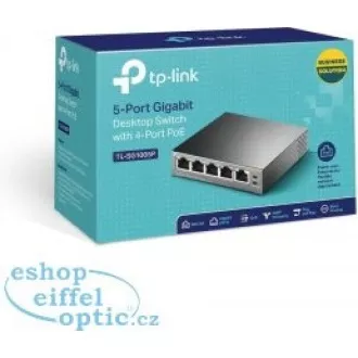 TP-Link switch TL-SG1005P (5xGbE, 4xPoE+, 65W, fanless)