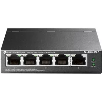 TP-Link switch TL-SG1005LP (5xGbE, 4xPoE+, 40W, fanless)