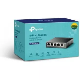 TP-Link switch TL-SG1005LP (5xGbE, 4xPoE+, 40W, fanless)