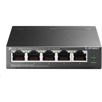 TP-Link switch TL-SF1005LP (5x100Mb/s, 4xPoE, 41W, fanless)