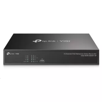 TP-Link VIGI NVR1004H-4P, videorekordér, 4 channels, 4xPoE, 1xSATA, 1x100Mb/s LAN, 2xUSB2.0, 1xHDMI, 1xVGA