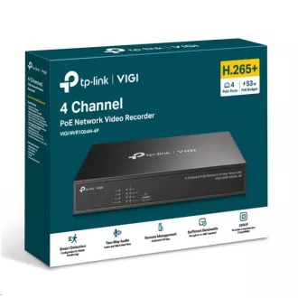 TP-Link VIGI NVR1004H-4P, videorekordér, 4 channels, 4xPoE, 1xSATA, 1x100Mb/s LAN, 2xUSB2.0, 1xHDMI, 1xVGA