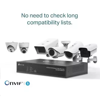 TP-Link VIGI NVR1004H-4P, videorekordér, 4 channels, 4xPoE, 1xSATA, 1x100Mb/s LAN, 2xUSB2.0, 1xHDMI, 1xVGA