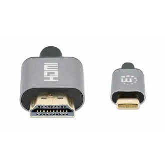 Manhattan kabel USB-C na HDMI, USB-C Male na HDMI Male, 1m, černá