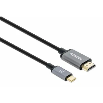 Manhattan kabel USB-C na HDMI, USB-C Male na HDMI Male, 2m, černá