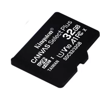 Kingston MicroSDHC karta 32GB Canvas Select Plus 100R A1 C10 Card + SD adaptér