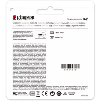 Kingston MicroSDHC karta 32GB Canvas Select Plus 100R A1 C10 Card + SD adaptér