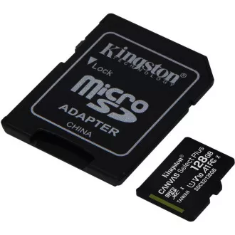 Kingston MicroSDXC karta 128GB Canvas Select Plus 100R A1 C10 Card + SD adaptér